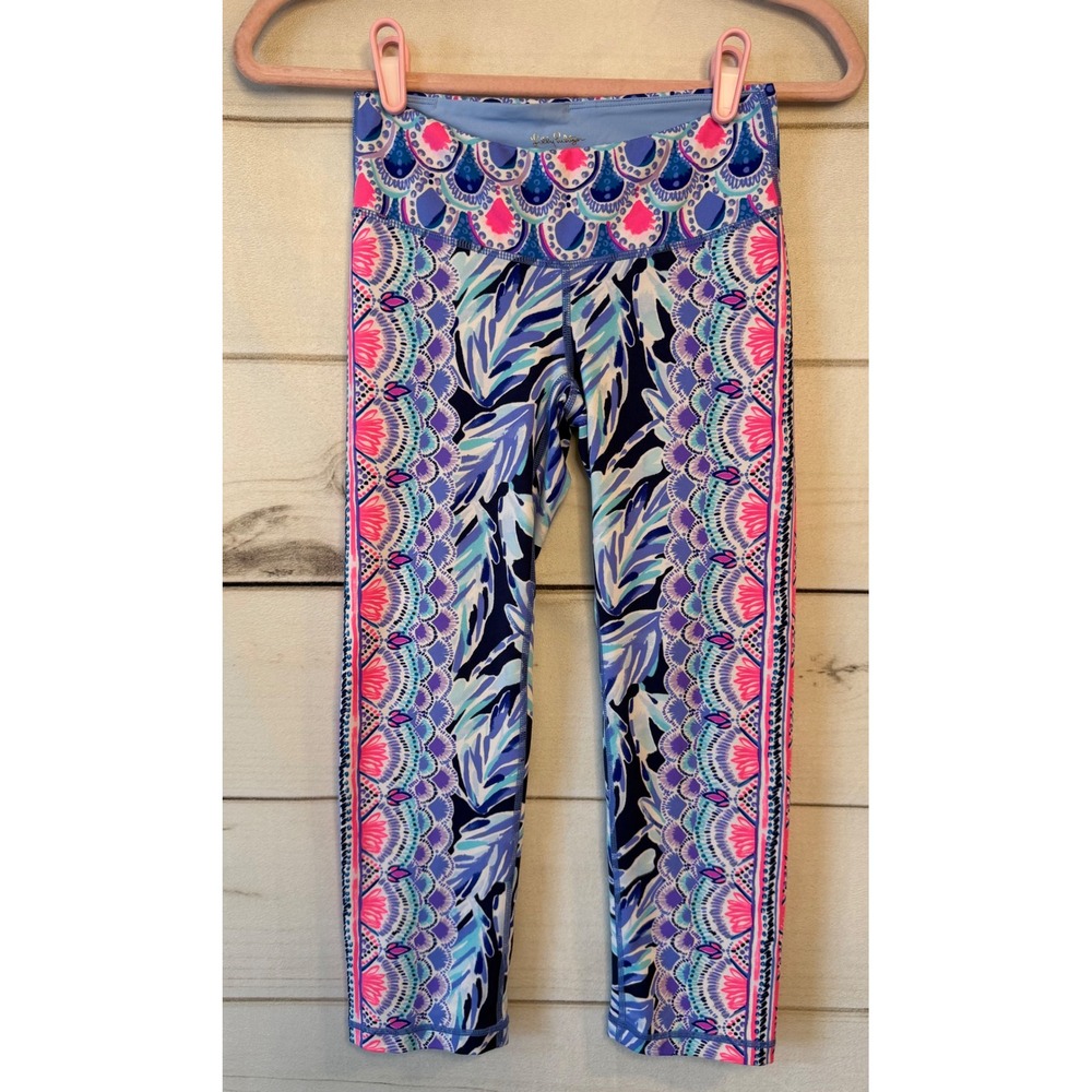 Lilly Pulitzer Luxletic Leggings XS Multicolor Floral Geometric Crop 001284